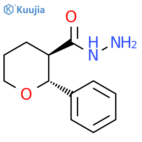 rac-(2R,3R)-2-phenyloxane-3-carbohydrazide, trans structure