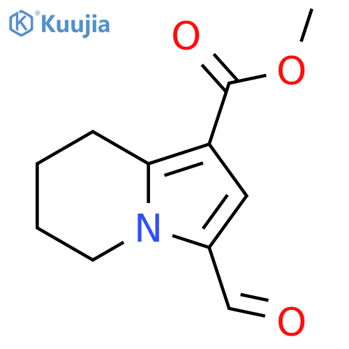 Methyl 3-formyl-5,6,7,8-tetrahydroindolizine-1-carboxylate structure