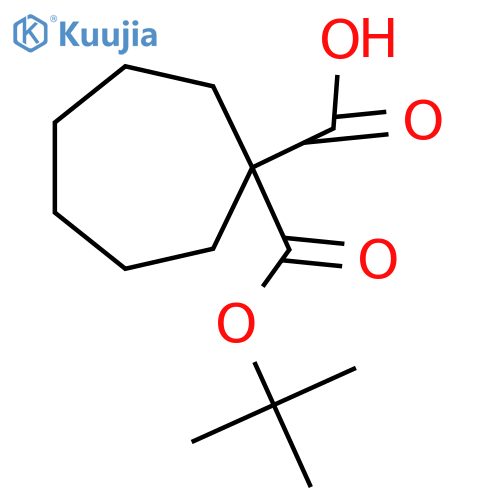1-[(Tert-butoxy)carbonyl]cycloheptane-1-carboxylic acid structure