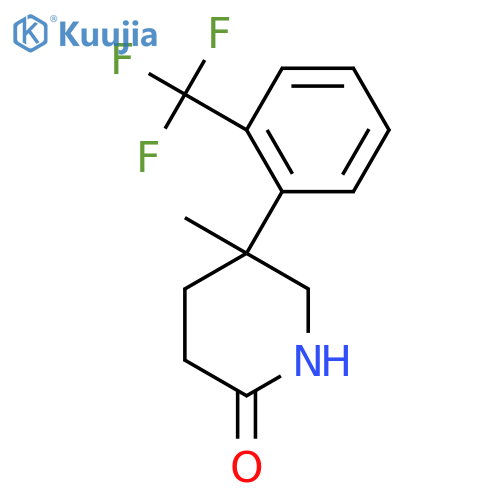 5-methyl-5-2-(trifluoromethyl)phenylpiperidin-2-one structure