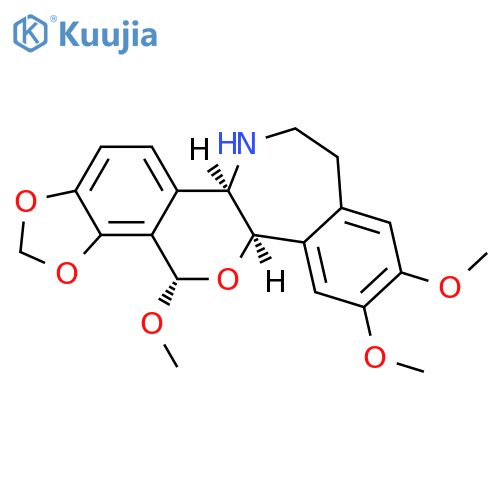 1,3-Dioxolo[7,8][2]benzopyrano[3,4-a][3]benzazepine,5b,6,7,8,12b,14-hexahydro-10,11,14-trimethoxy-, (5bR,12bR,14S)- (9CI) structure