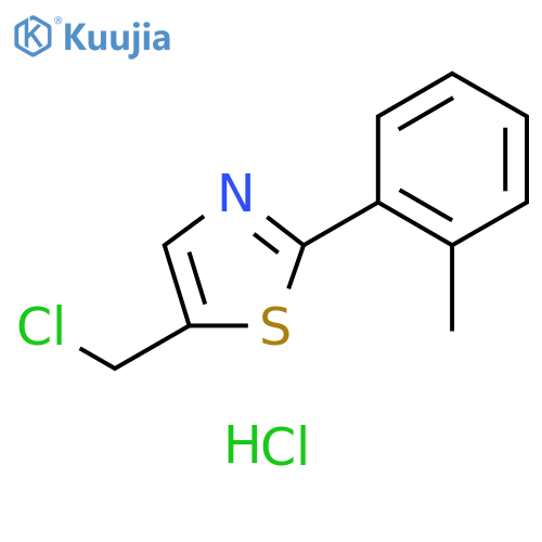 5-(chloromethyl)-2-(2-methylphenyl)-1,3-thiazole hydrochloride structure