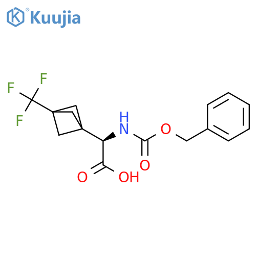 (2R)-2-{[(benzyloxy)carbonyl]amino}-2-[3-(trifluoromethyl)bicyclo[1.1.1]pentan-1-yl]acetic acid structure