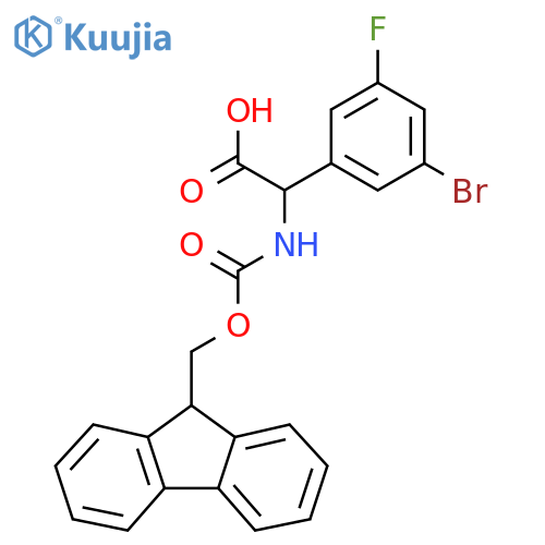 2-(3-bromo-5-fluorophenyl)-2-(9H-fluoren-9-ylmethoxycarbonylamino)acetic acid structure