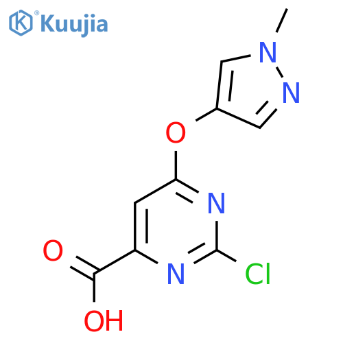 2-Chloro-6-(1-methylpyrazol-4-YL)oxy-pyrimidine-4-carboxylic acid structure