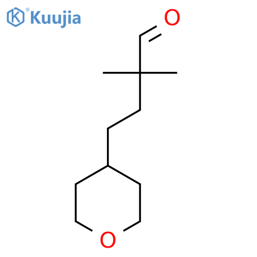 2,2-dimethyl-4-(oxan-4-yl)butanal structure