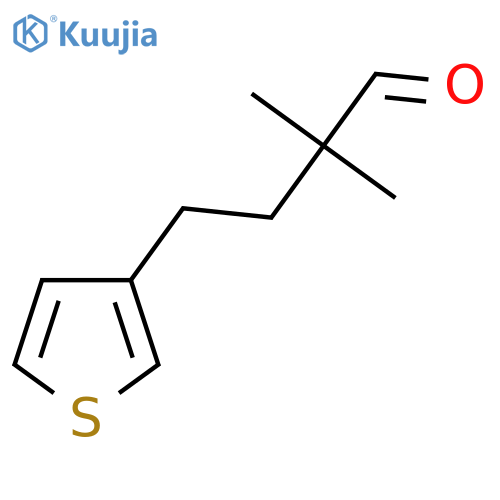 2,2-dimethyl-4-(thiophen-3-yl)butanal structure