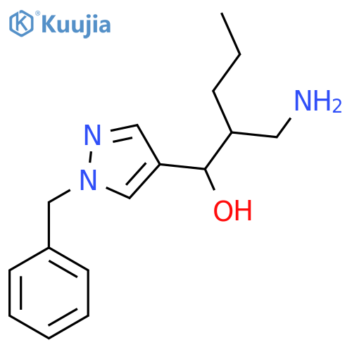 1H-Pyrazole-4-methanol, α-[1-(aminomethyl)butyl]-1-(phenylmethyl)- structure