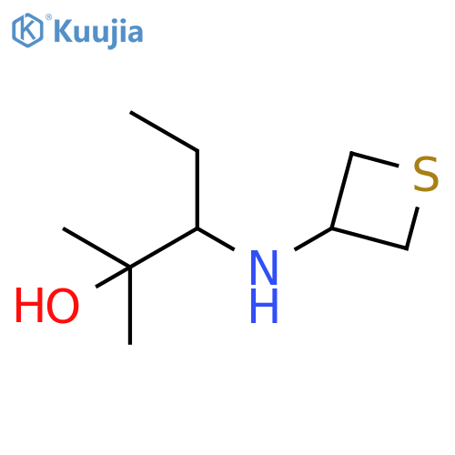 2-methyl-3-[(thietan-3-yl)amino]pentan-2-ol structure