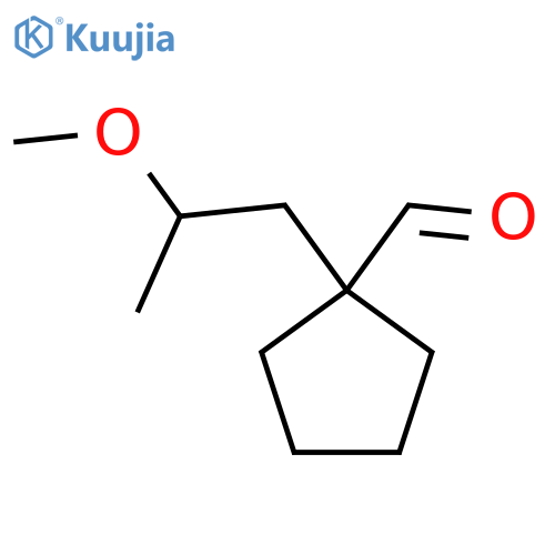 1-(2-methoxypropyl)cyclopentane-1-carbaldehyde structure