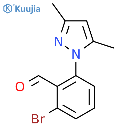 2-bromo-6-(3,5-dimethyl-1H-pyrazol-1-yl)benzaldehyde structure