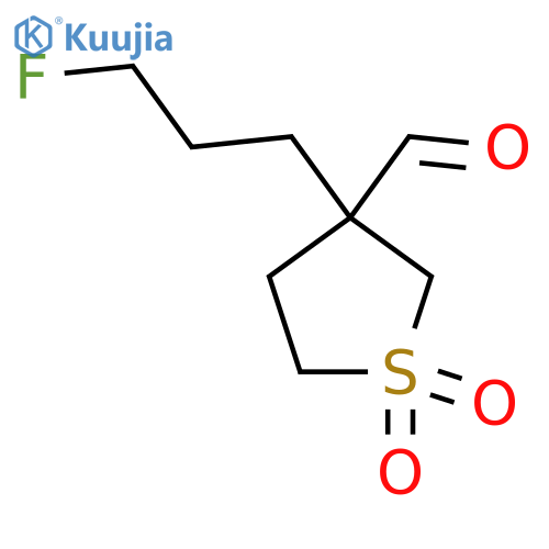 3-(3-fluoropropyl)-1,1-dioxo-1lambda6-thiolane-3-carbaldehyde structure