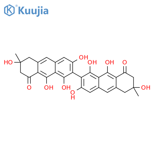 [2,2'-Bianthracene]-8,8'(5H,5'H)-dione,6,6',7,7'-tetrahydro-1,1',3,3',6,6',9,9'-octahydroxy-6,6'-dimethyl- structure