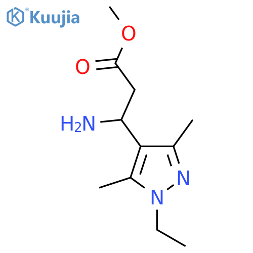 methyl 3-amino-3-(1-ethyl-3,5-dimethyl-1H-pyrazol-4-yl)propanoate structure