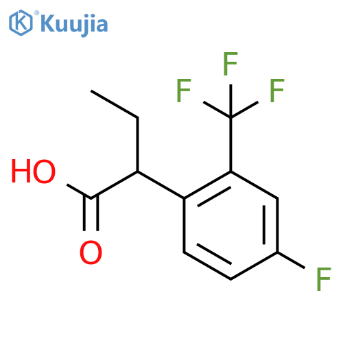 2-4-fluoro-2-(trifluoromethyl)phenylbutanoic acid structure