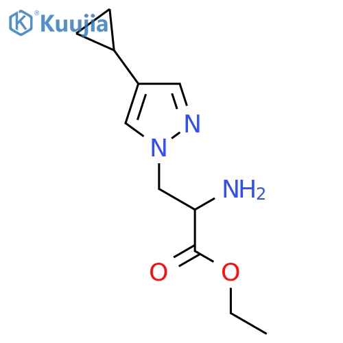 ethyl 2-amino-3-(4-cyclopropyl-1H-pyrazol-1-yl)propanoate structure