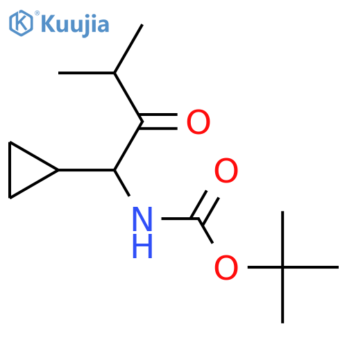 tert-butyl N-(1-cyclopropyl-3-methyl-2-oxobutyl)carbamate structure