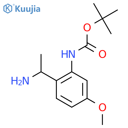 tert-butyl N-2-(1-aminoethyl)-5-methoxyphenylcarbamate structure