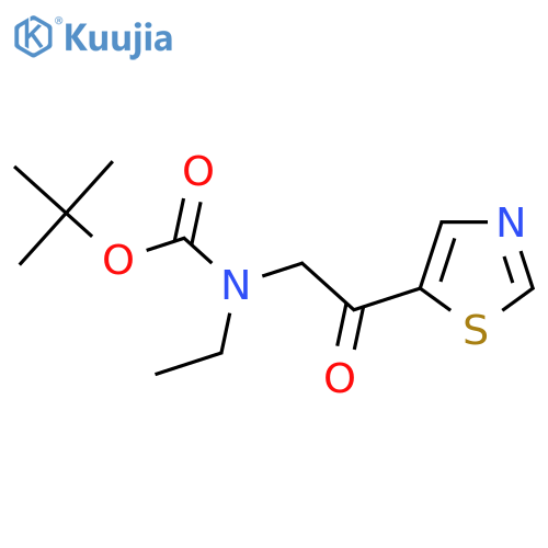 tert-butyl N-ethyl-N-[2-oxo-2-(1,3-thiazol-5-yl)ethyl]carbamate structure