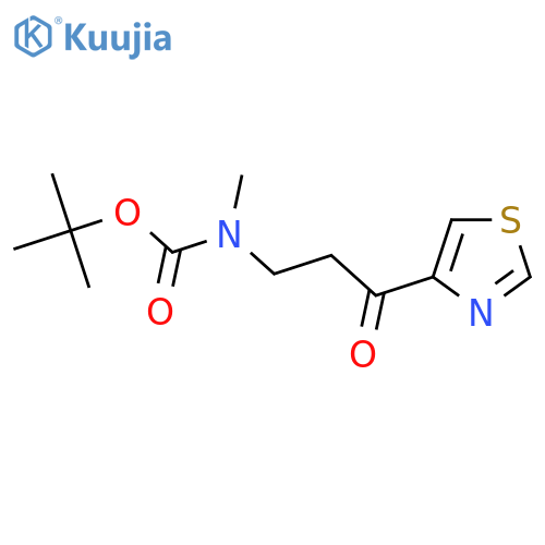 tert-butyl N-methyl-N-[3-oxo-3-(1,3-thiazol-4-yl)propyl]carbamate structure