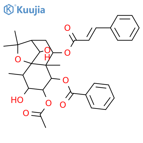 1,2,3,6,9-Pentahydroxydihydro-β-agarofuran; (1α,2β,3β,6β,9β)-form, 9-E-Cinnamoyl, 1-benzoyl, 2-Ac structure