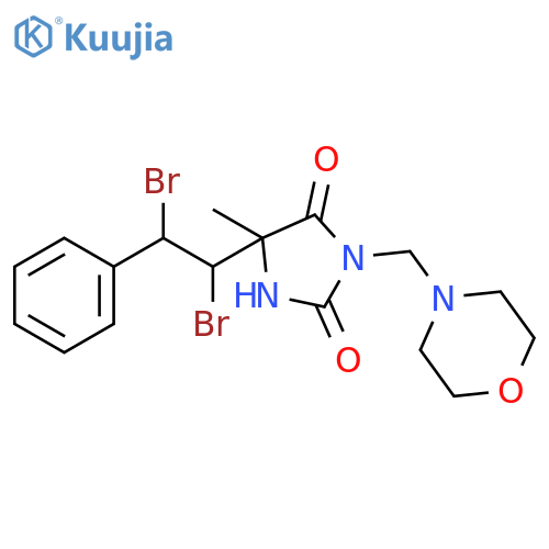 5-(1,2-dibromo-2-phenylethyl)-5-methyl-3-(morpholin-4-ylmethyl)imidazolidine-2,4-dione structure