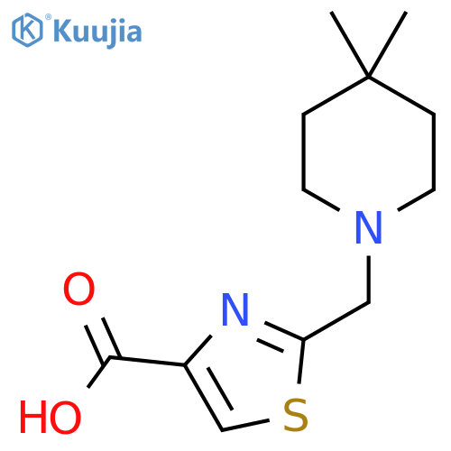 2-[(4,4-Dimethylpiperidin-1-yl)methyl]-1,3-thiazole-4-carboxylic acid structure