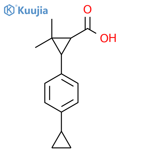 3-(4-cyclopropylphenyl)-2,2-dimethylcyclopropane-1-carboxylic acid structure