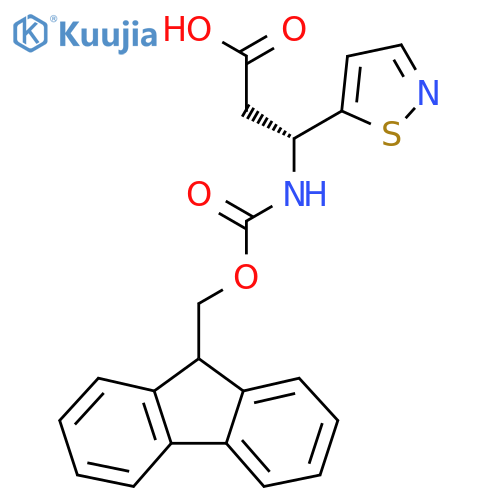 (3R)-3-({(9H-fluoren-9-yl)methoxycarbonyl}amino)-3-(1,2-thiazol-5-yl)propanoic acid structure