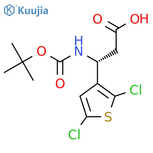 (3R)-3-{(tert-butoxy)carbonylamino}-3-(2,5-dichlorothiophen-3-yl)propanoic acid structure