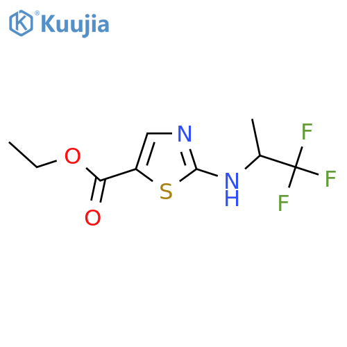ethyl 2-(1,1,1-trifluoropropan-2-yl)amino-1,3-thiazole-5-carboxylate structure