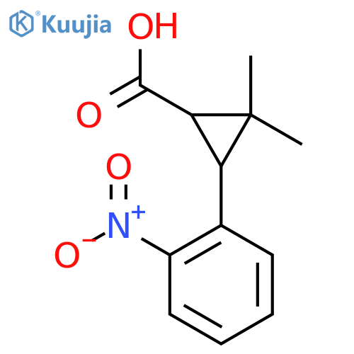 2,2-dimethyl-3-(2-nitrophenyl)cyclopropane-1-carboxylic acid structure