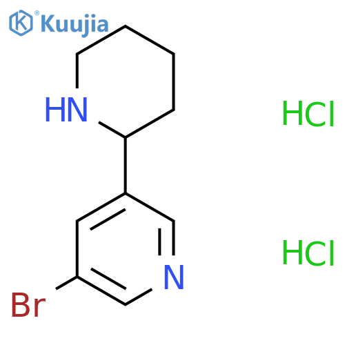 3-bromo-5-(2-piperidyl)pyridine;dihydrochloride structure