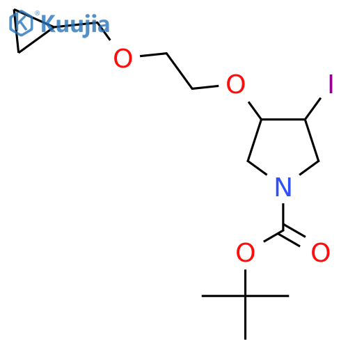 tert-butyl 3-2-(cyclopropylmethoxy)ethoxy-4-iodopyrrolidine-1-carboxylate structure