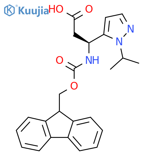 (3S)-3-({(9H-fluoren-9-yl)methoxycarbonyl}amino)-3-1-(propan-2-yl)-1H-pyrazol-5-ylpropanoic acid structure