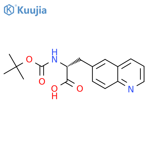 (R)-2-((tert-Butoxycarbonyl)amino)-3-(quinolin-6-yl)propanoic acid structure