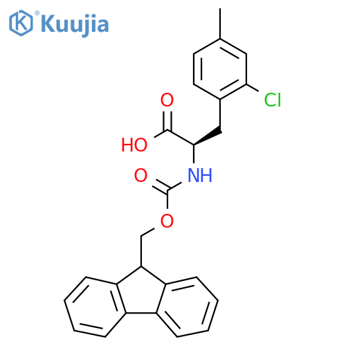 (2R)-3-(2-chloro-4-methylphenyl)-2-({(9H-fluoren-9-yl)methoxycarbonyl}amino)propanoic acid structure