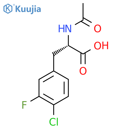 (2S)-3-(4-chloro-3-fluorophenyl)-2-acetamidopropanoic acid structure