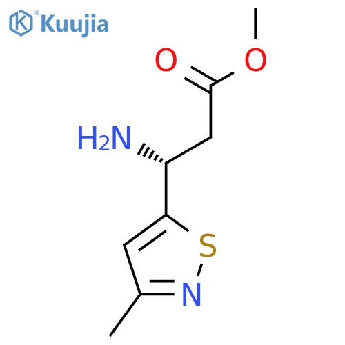 methyl (3R)-3-amino-3-(3-methyl-1,2-thiazol-5-yl)propanoate structure