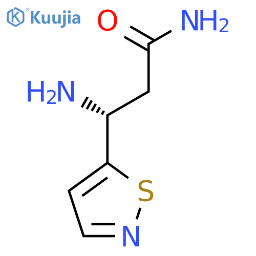 (3R)-3-amino-3-(1,2-thiazol-5-yl)propanamide structure