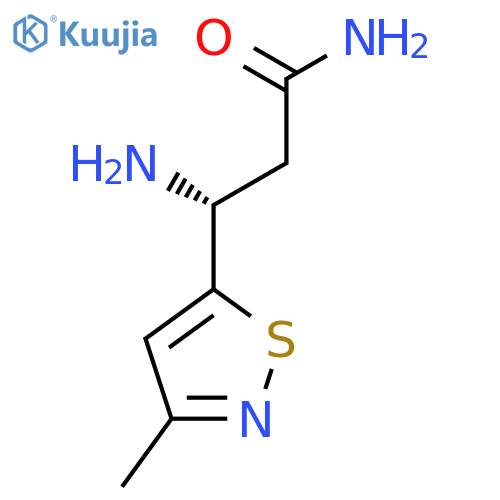 (3R)-3-amino-3-(3-methyl-1,2-thiazol-5-yl)propanamide structure