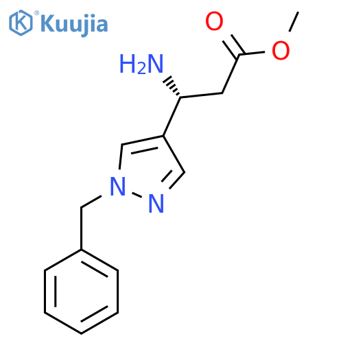 methyl (3R)-3-amino-3-(1-benzyl-1H-pyrazol-4-yl)propanoate structure