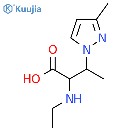 2-(ethylamino)-3-(3-methyl-1H-pyrazol-1-yl)butanoic acid structure
