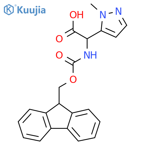 2-({[(9H-fluoren-9-yl)methoxy]carbonyl}amino)-2-(1-methyl-1H-pyrazol-5-yl)acetic acid structure