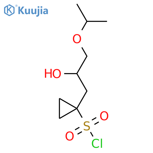 1-2-hydroxy-3-(propan-2-yloxy)propylcyclopropane-1-sulfonyl chloride structure