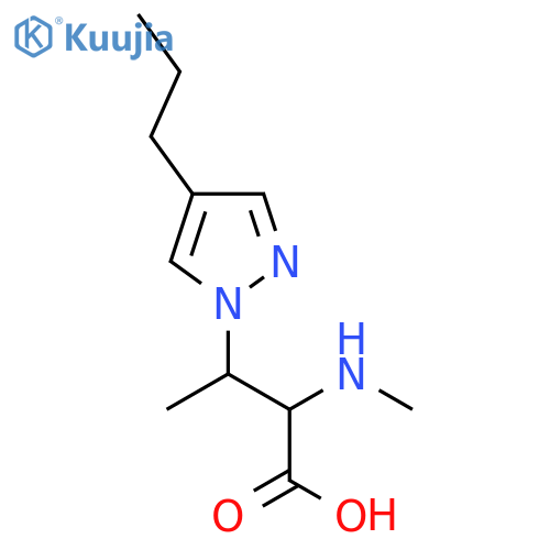 2-(methylamino)-3-(4-propyl-1H-pyrazol-1-yl)butanoic acid structure