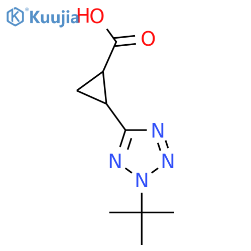 2-(2-tert-butyl-2H-1,2,3,4-tetrazol-5-yl)cyclopropane-1-carboxylic acid structure