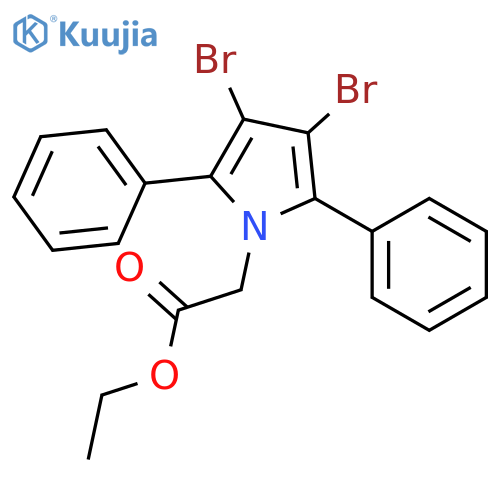 1H-Pyrrole-1-acetic acid, 3,4-dibromo-2,5-diphenyl-, ethyl ester structure