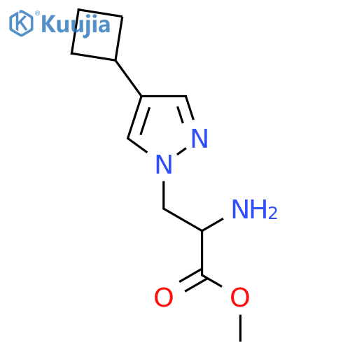 methyl 2-amino-3-(4-cyclobutyl-1H-pyrazol-1-yl)propanoate structure