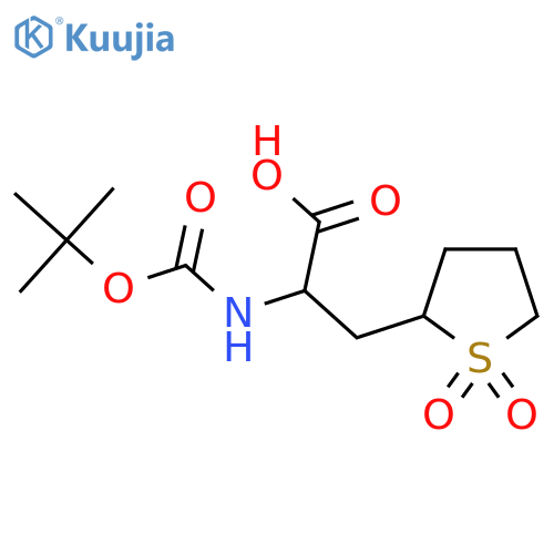2-{(tert-butoxy)carbonylamino}-3-(1,1-dioxo-1lambda6-thiolan-2-yl)propanoic acid structure